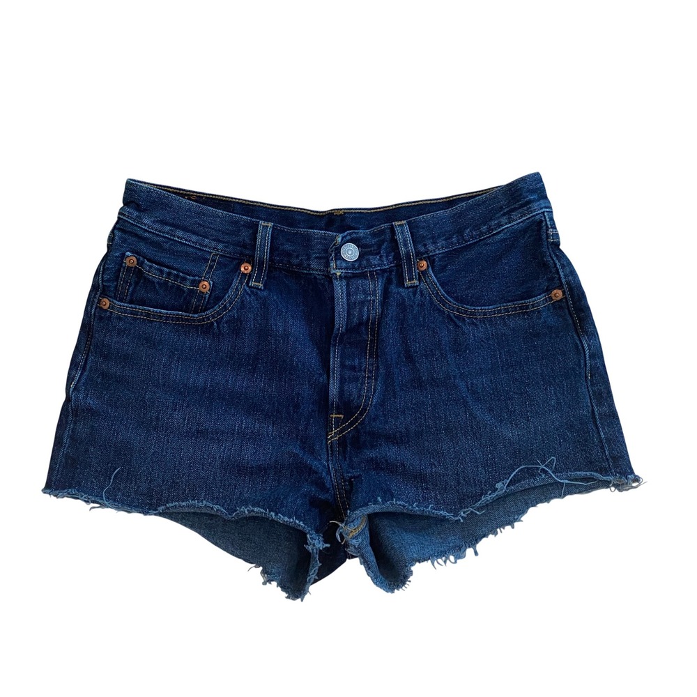 Levi's 501 Cut Off Frayed High Waisted Shorts Womens Size 28 Festival Boho Jorts